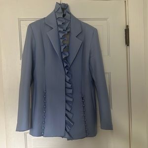 Maggie Marilyn pale purple blazer with pleated collar